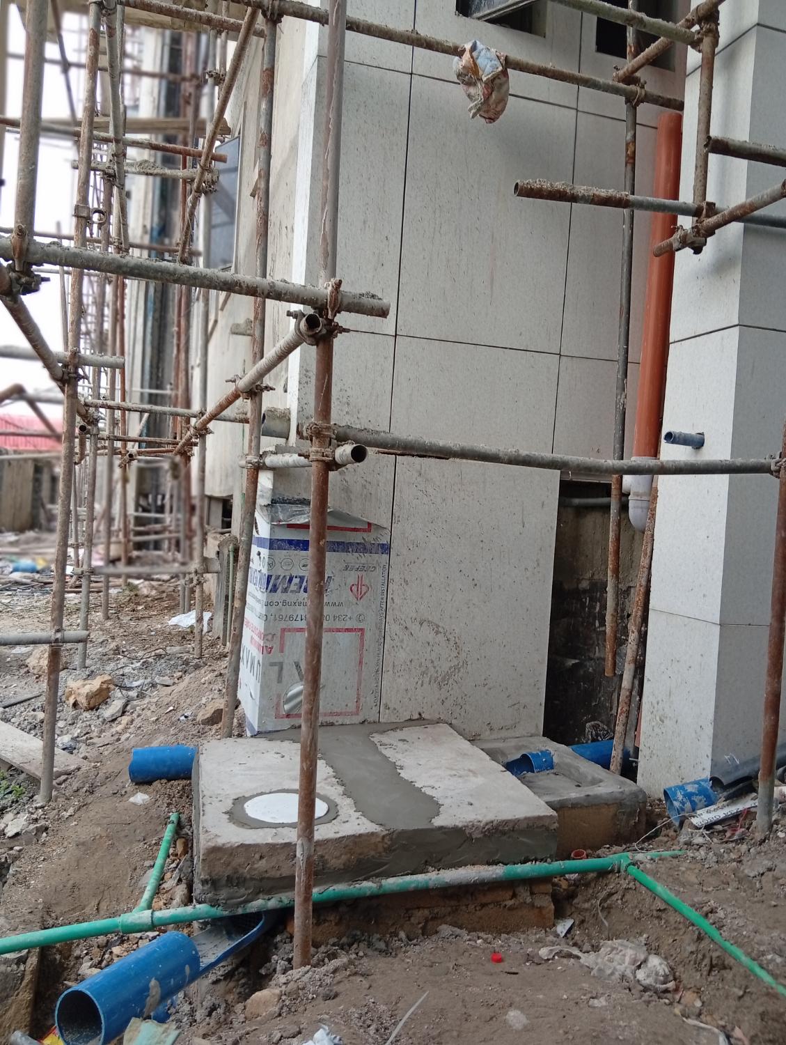 Biodigester at construction site